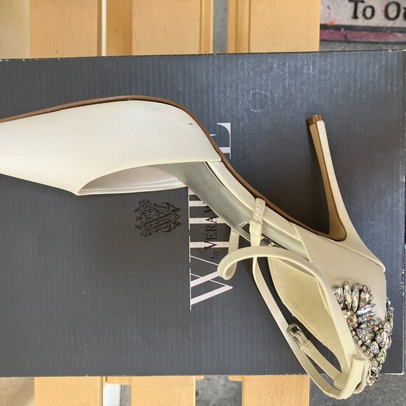 Ivory White by Vera Wang Crystal Pointed Heels - Picture 5 of 6